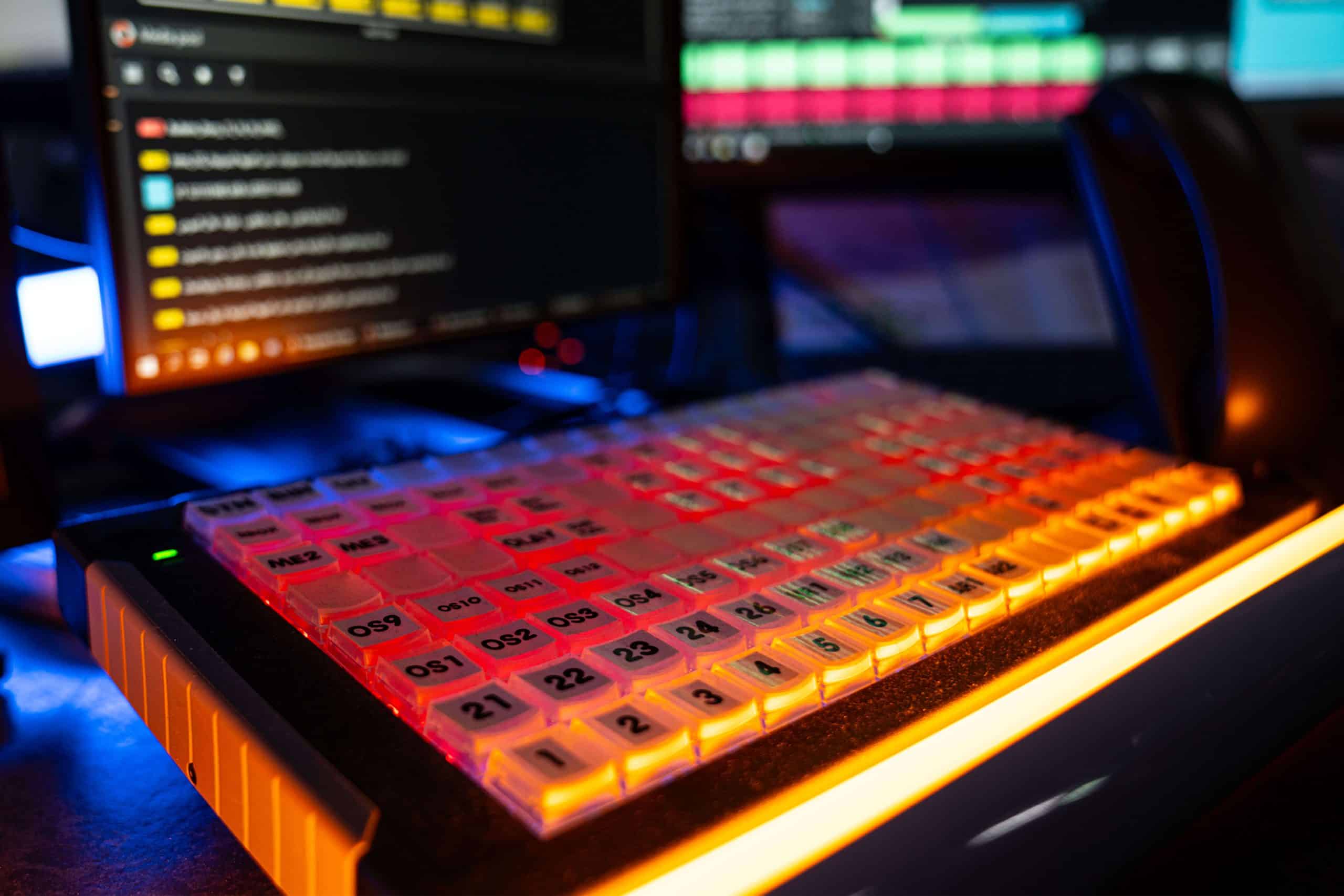 The keyboard that Technical Directors at Sky News Arabia use to control Vizrt's Viz Mosart studio automation solution to produce error-free consistent shows