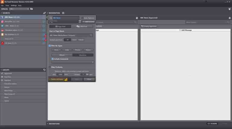 feedsteamer interface